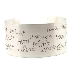 Brazalete de plata 3 cm grabado a tu gusto, ideal para regalos personalizados